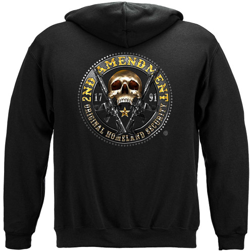 2nd Amendment Homeland Security 2nd Amendment 8oz 50/50 Black Hooded Sweat Shirt