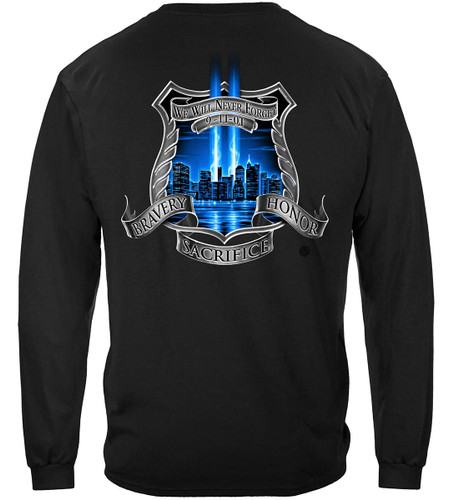 After Math High Honors Police Law Enforcement 100% Cotton Black Long Sleeves T-Shirt