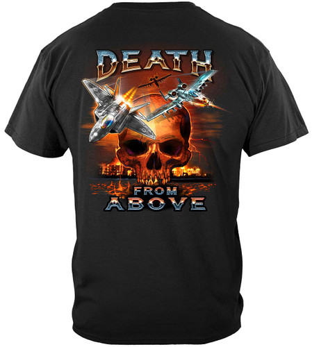 Death From Above MILITARY 100% Cotton Black T-Shirt