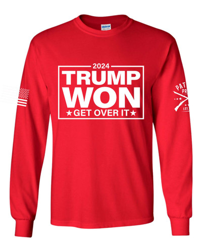 Trenz Shirt Company Trump Tshirt Trump Won Get Over It 2024 Victory Long Sleeve T-shirt