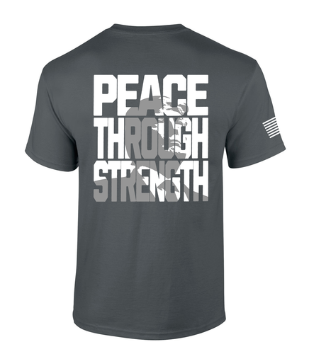 Patriot Pride Bold Peace Through Strength Trump In Wording Mens Short-Sleeve T-Shirt