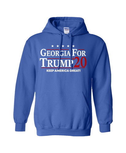 Political Trump 2020 Georgia for Trump Adult Hooded Pullover-Royal-XXXL
