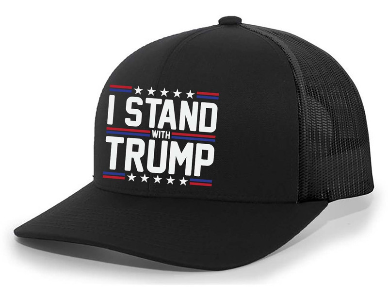 Mens Political Hat Patriotic I Stand With Trump Mesh Back Trucker Hat Baseball Cap