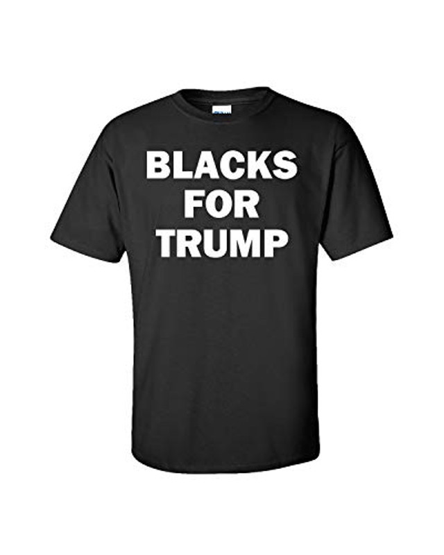 Political Trump 2020 Blacks for Trump Adult Short Sleeve Tee Shirt Black