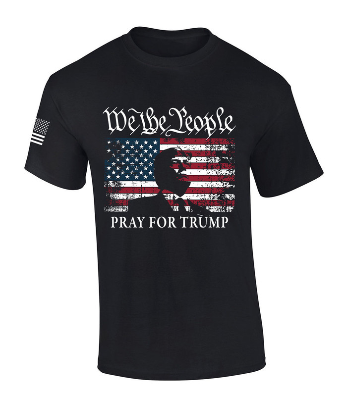 Trenz Shirt Company Mens Trump Tshirt We The People Pray For Trump Short Sleeve T-shirt
