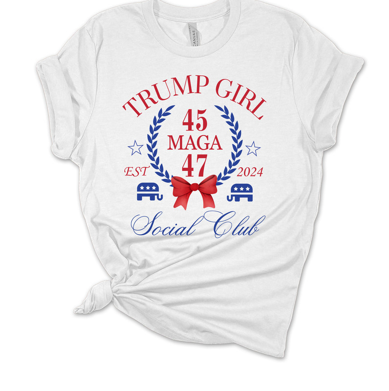 Womens Trump Tshirt Trump Girl Social Club Funny Short Sleeve T-shirt