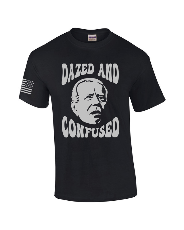 Dazed and Confused Patriotic Funny Men's Short Sleeve T-shirt Graphic Tee With Flag Sleeve