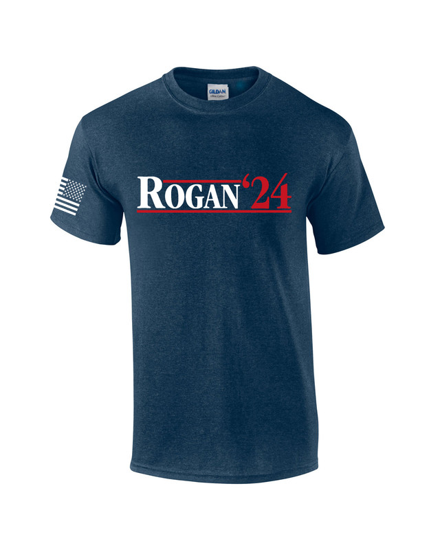 Funny Rogan '24 Patriotic American Flag Sleeve Mens Short Sleeve T-shirt Graphic Tee