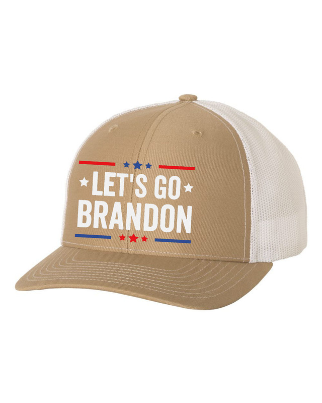 Let's Go Brandon Patriotic FJB Funny Political Men's Embroidered Mesh Back  Trucker Hat - Patriot Pride