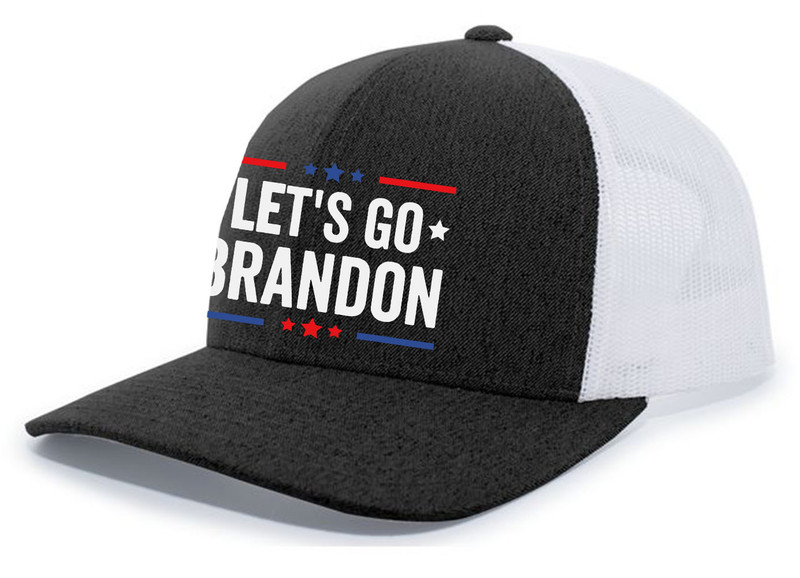 Let's Go Brandon Patriotic FJB Funny Political Men's Embroidered Mesh Back  Trucker Hat - Patriot Pride