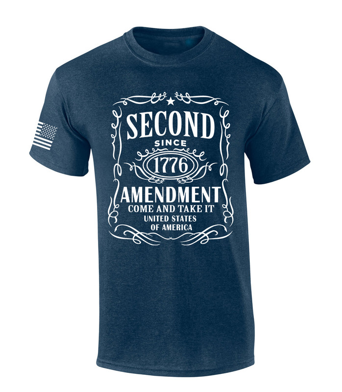 Patriot Pride Mens Patriotic T-shirt Second Amendment 1776 Label