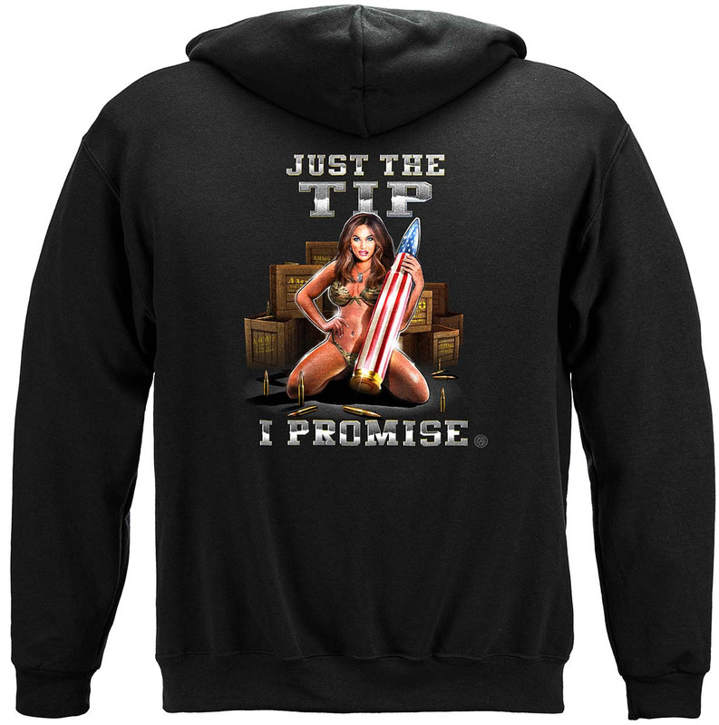 2nd Amendment Just The Tip 2nd Amendment 8oz 50/50 Black Hooded Sweat Shirt