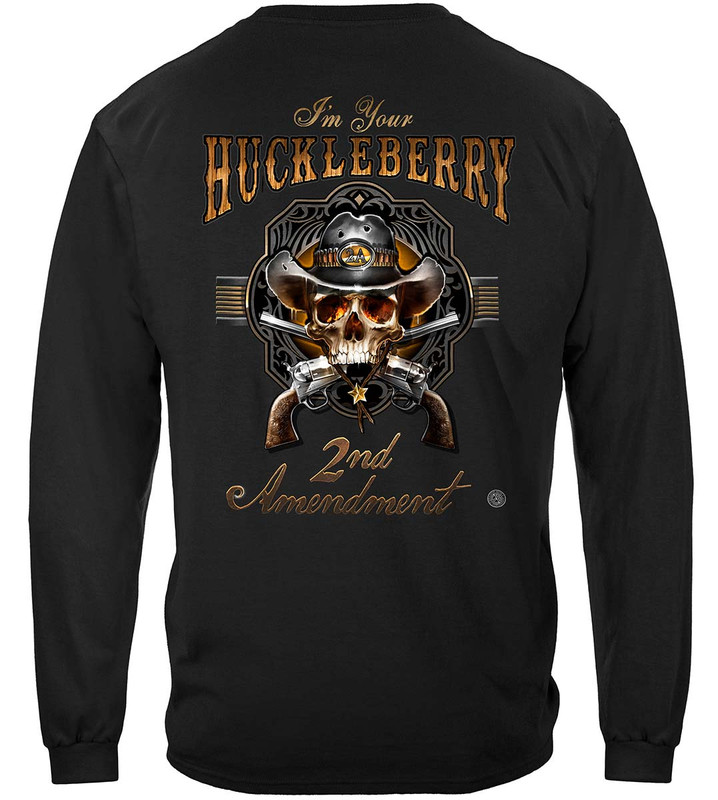 2nd Amendment I Am Your Huckleberry 2nd Amendment 100% Cotton Black Long Sleeves T-Shirt