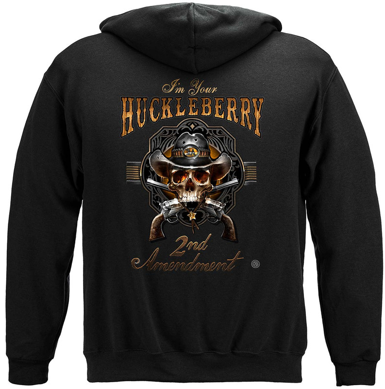 2nd Amendment I Am Your Huckleberry 2nd Amendment 8oz 50/50 Black Hooded Sweat Shirt