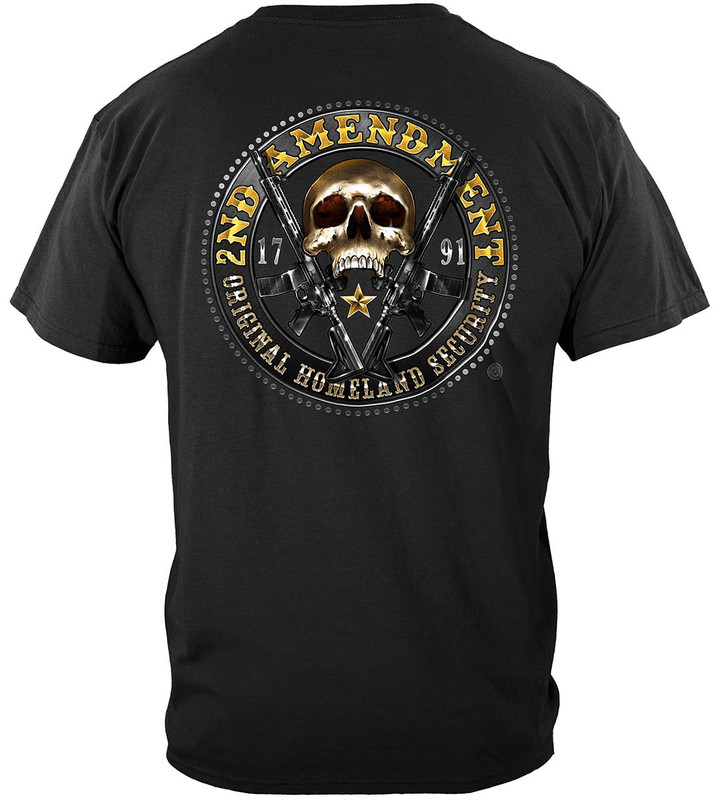 2nd Amendment Homeland Security 2nd Amendment 100% Cotton Black T-Shirt