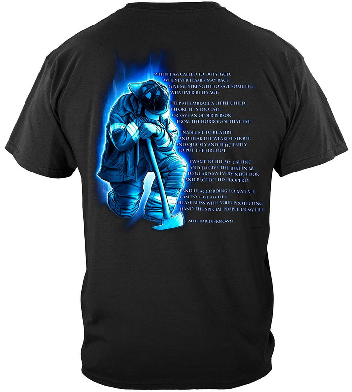 Fireman's Prayer Firefighter 100% Cotton Black T-Shirt
