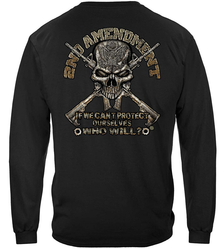 2nd Amendment Protect Ourselves 2nd Amendment 100% Cotton Black Long Sleeves T-Shirt
