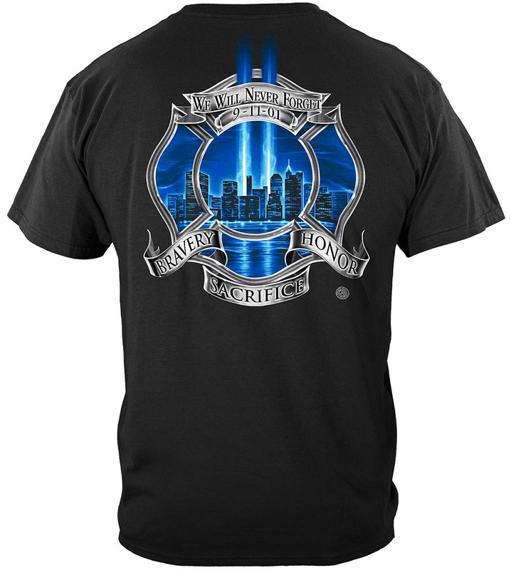 Tribute High Honor Firefighter 100% Cotton Black T-Shirt