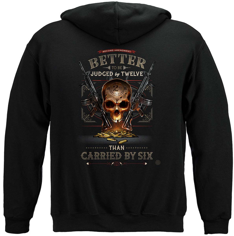 2A Judged By 12 Than Carried By 6 2nd Amendment 8oz 50/50 Black Hooded Sweat Shirt