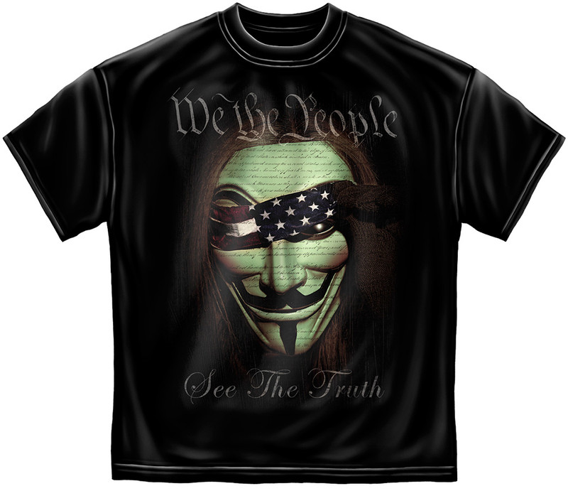 We The People See The Truth Political 100% Cotton Black T-Shirt