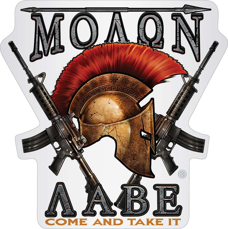 2nd Amendment Molon Labe 2nd Amendment White vinyl Reflective Decal 12In