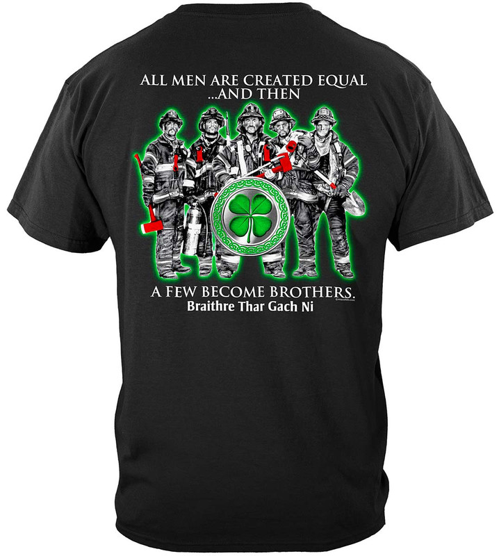 Irish Brotherhood Firefighter 100% Cotton Black T-Shirt