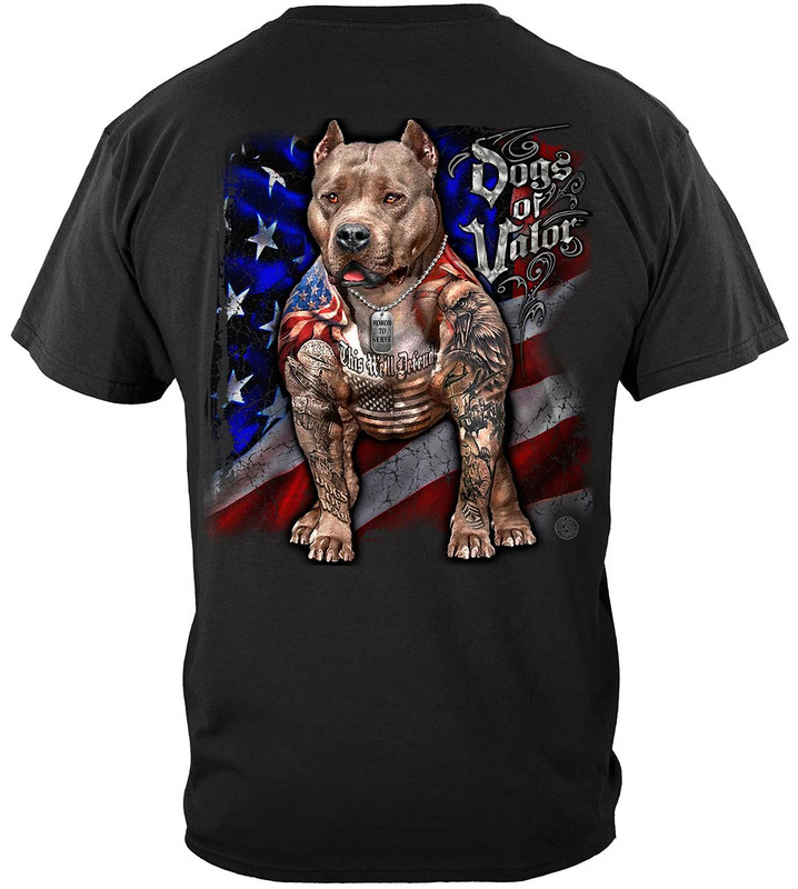 Dogs Of Valor This We'll Defend Pit Bull Dogs Of Valor 100% Cotton Black T-Shirt