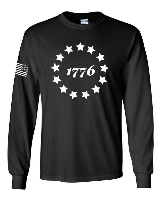 Patriot Pride Collection 1776 Betsy Ross Flag 13 Stars Men's Long Sleeve T-shirt
