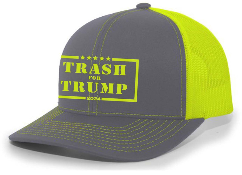 Trenz Shirt Company Mens Trash For Trump 2024 Mesh Back Trucker Hat