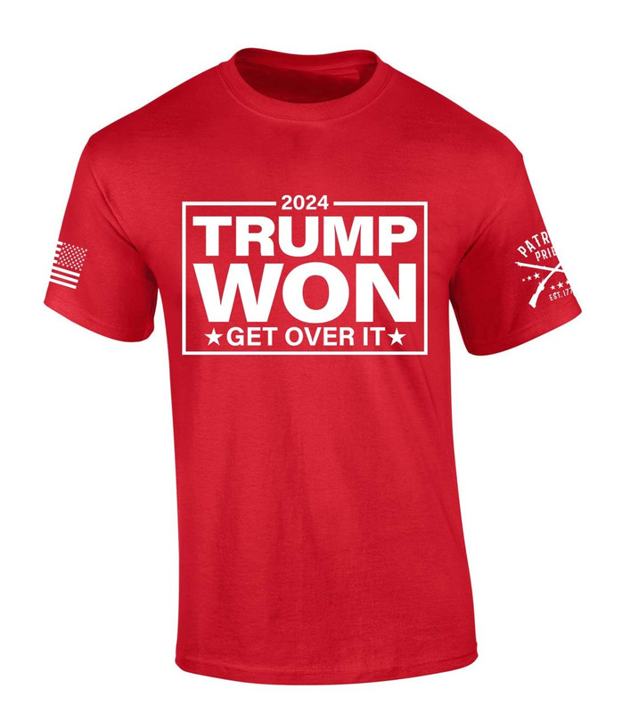 Trenz Shirt Company Trump Tshirt Trump Won Get Over It 2024 Victory Short Sleeve T-shirt