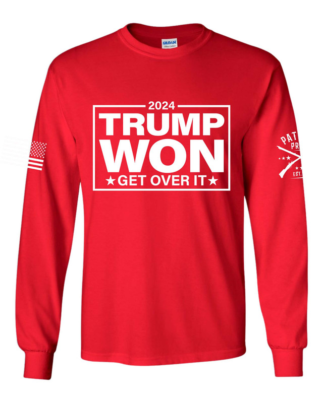 Trenz Shirt Company Trump Tshirt Trump Won Get Over It 2024 Victory Long Sleeve T-shirt