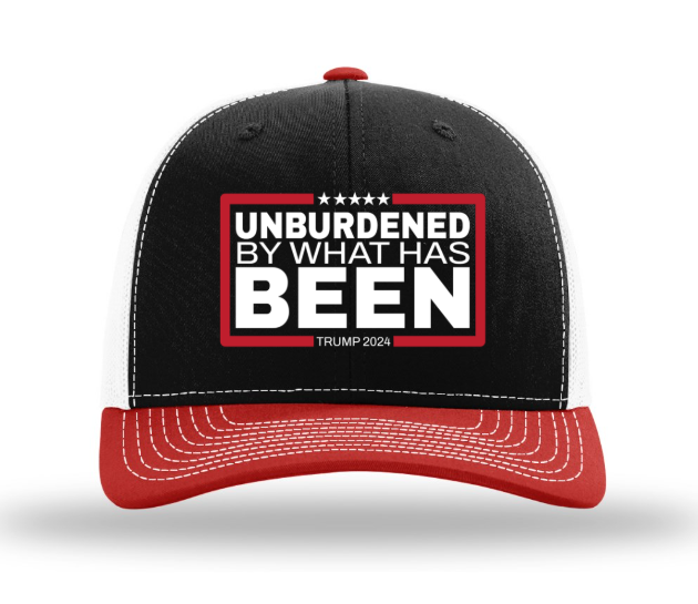 Patriot Pride Mens Unburdened Trump Box with Stars Mesh Back Trucker Hat