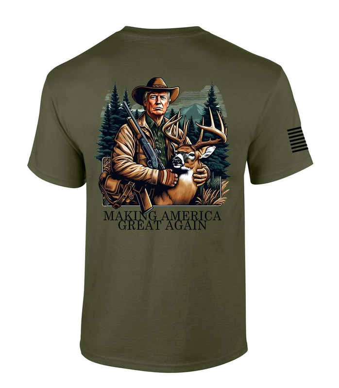 Patriot Pride Trump Hunting T-shirt Trump Deer Hunt Making America Great Again Short Sleeve T-shirt