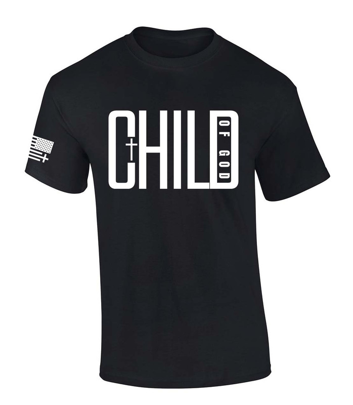 Trenz Shirt Company Mens Christian Tshirt Child of God Cross Short Sleeve T-shirt