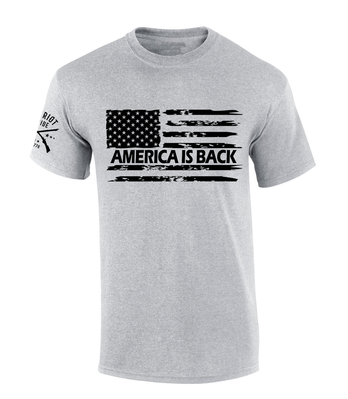 Patriot Pride Trump America Is Back Distressed American Flag Short-Sleeve T-Shirt Patriot Pride Trump America Is Back Distressed American Flag Short-Sleeve T-Shirt