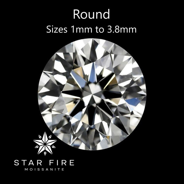 Round Moissanite Loose Stones Melee 1mm to 3.8mm Sizes in 1-Carat Parcels