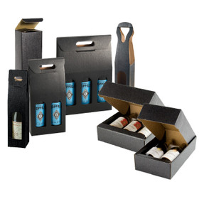 Black Linen Embossed Wine Packaging Black Linen Embossed Wine Packaging