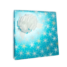 Peacock Starburst Metallic Gift Wrap