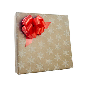 Snowflake on Natural Kraft Gift Wrap
