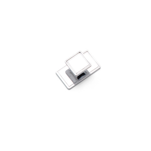 WINDSOR, Square Knob & Back Plate, Chrome