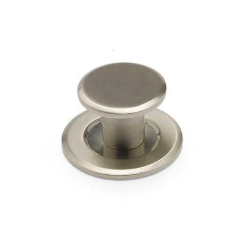 FINESSE, Round Knob & Back Plate, Brushed Nickel