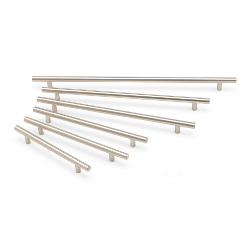 T BAR, Bar Handle, 224mm Centres, Brushed Nickel