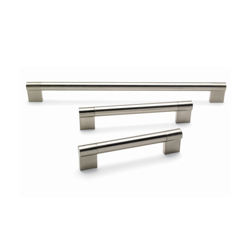 SPLAYED OVAL, Bar Handle, 224mm Centres, Brushed Nickel