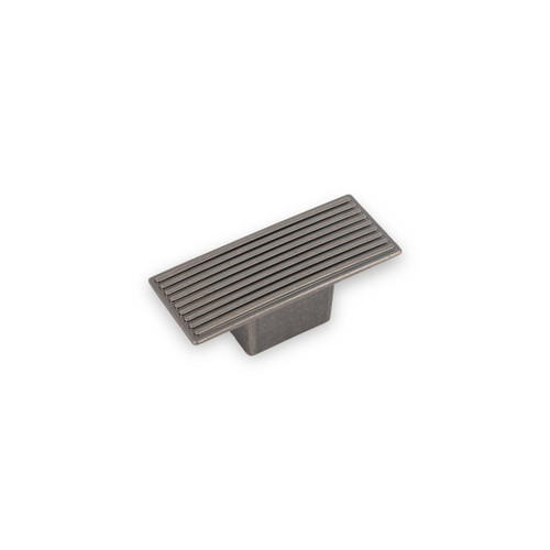 LINDEN, Rectangular Knob, Pewter