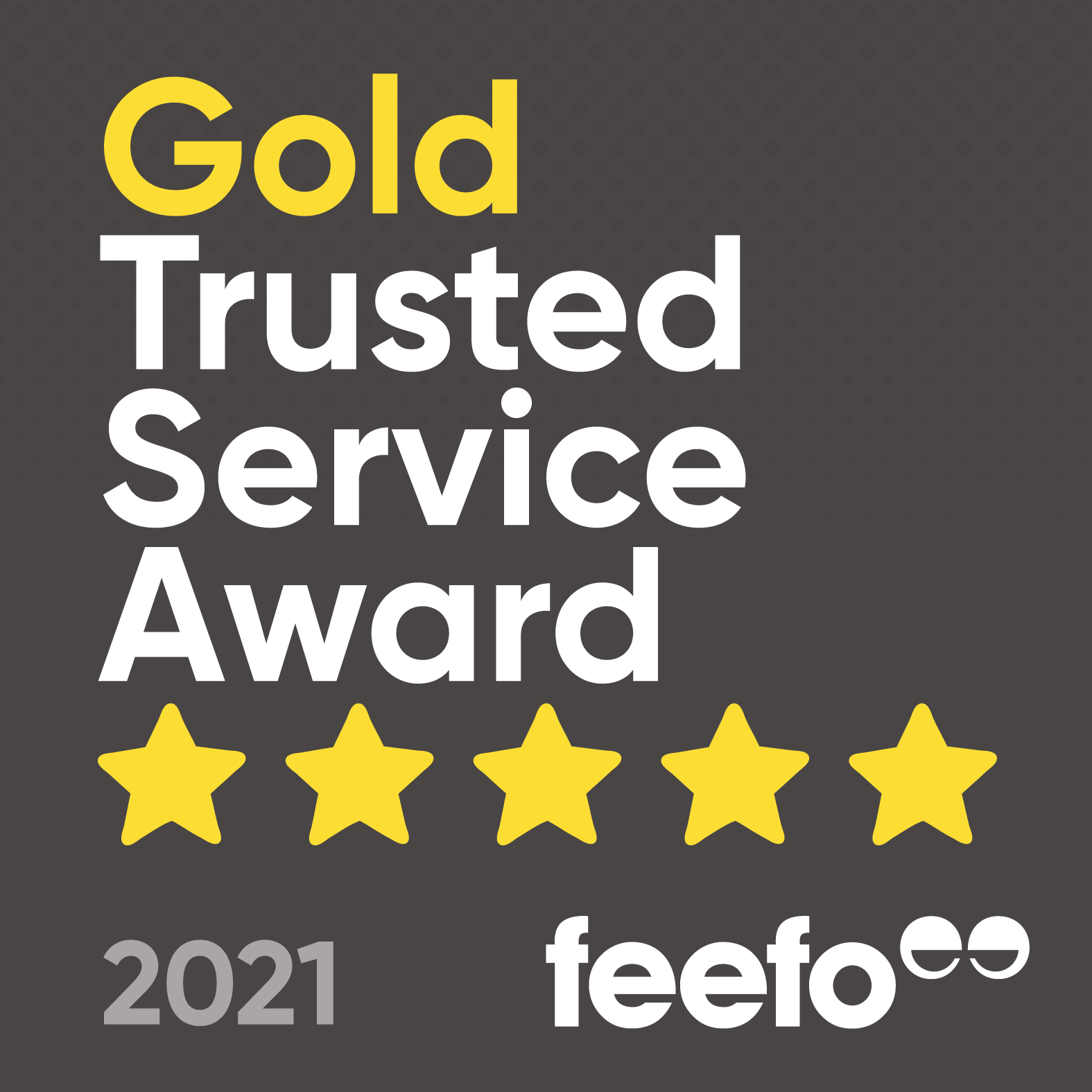 Feefo Gold Trusted Service Award 2021