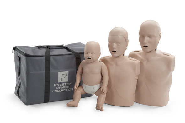  Prestan Professional Training Manikin Family with CPR Monitors/Lung Bags (Pk 3) 