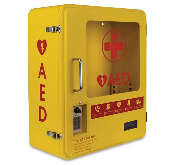 Risk Assessment Products Heated Outdoor Metal AED Wall Cabinet 