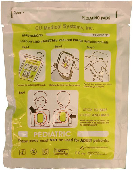 CU Medical Systems Electrode Pads Child Disposable, IPAD NF1200 AED (1 pair) 