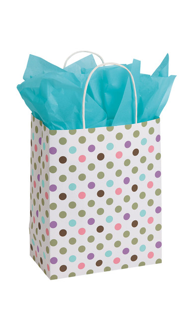 Medium Playful Polkadot Paper Bags - Case of 100zoom