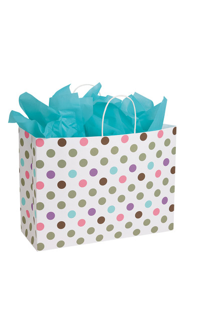 Large Playful Polkadot Paper Bags - Case of 100zoom